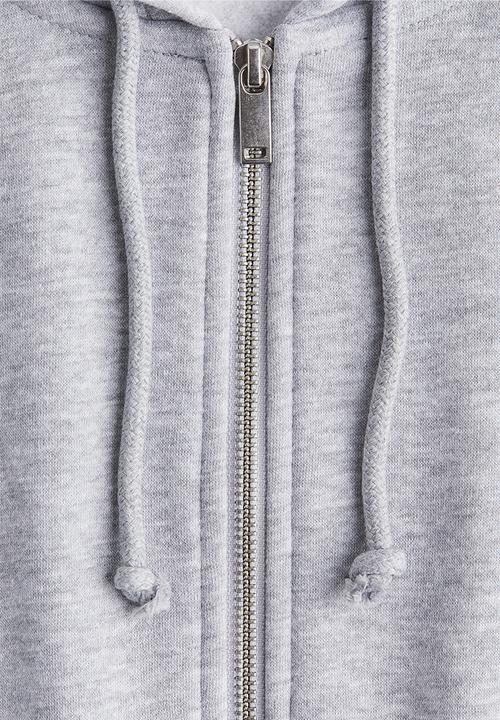 H&M - Zip-through hoodie - light grey marl