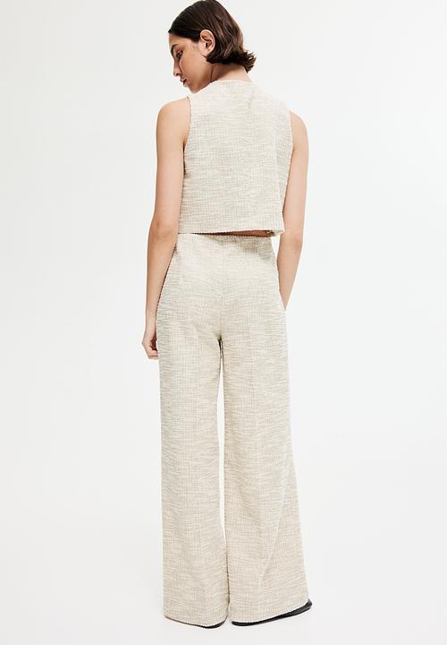 H&M - Wide trousers - light beige 