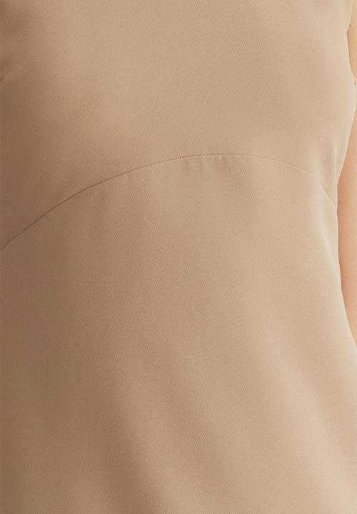 Trendyol - A-Line Mini Woven Dress - Beige