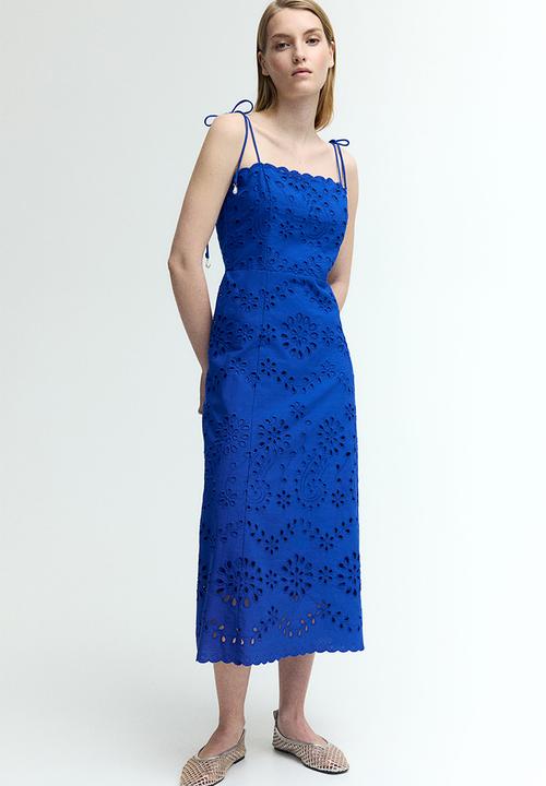 blue broderie anglaise dress Light Blue Broderie Racer Neck Slip Mini Dress 16