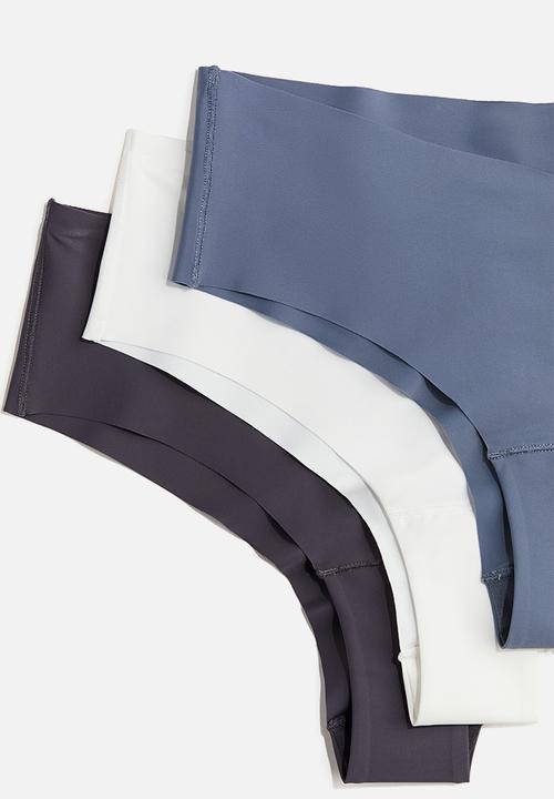 H&M - 3-Pack invisible hipster briefs - pigeon blue & navy blue