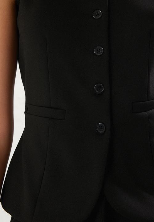 Trendyol - Strap buttoned blazer vest  - black