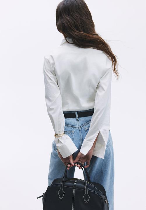 H&M - Stretchy cotton shirt - white