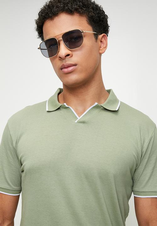 Brave Soul - Polo T-Shirts - Washed Sage
