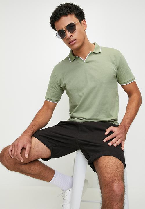 Brave Soul - Polo T-Shirts - Washed Sage