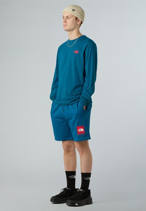 The North Face - Long Sleeve Box Nse Tee - Mineral Ink-Tnf Red