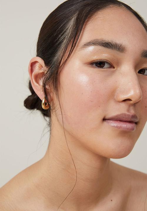 Rubi - Waterproof mid hoop earring- gold plated dome
