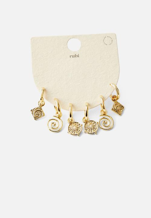 Rubi - 3pk small earring- up boho swirl