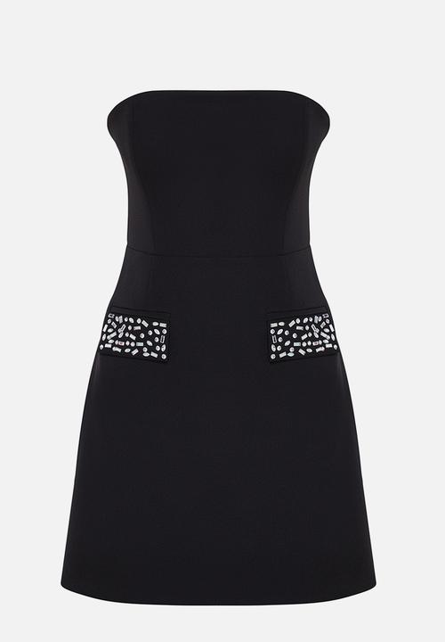 Trendyol - Shiny Strapless Woven Evening Dress  - Black