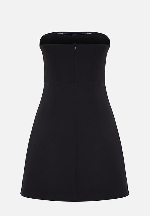 Trendyol - Shiny Strapless Woven Evening Dress  - Black