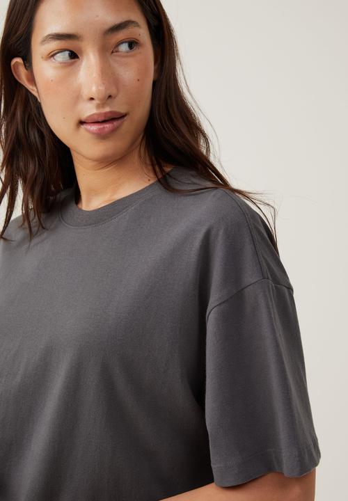 Cotton On - The Boxy Oversized Tee - Graphite