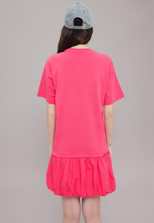 Trendyol - Fuchsia Woven Flounce Cut Mini Knit Dress