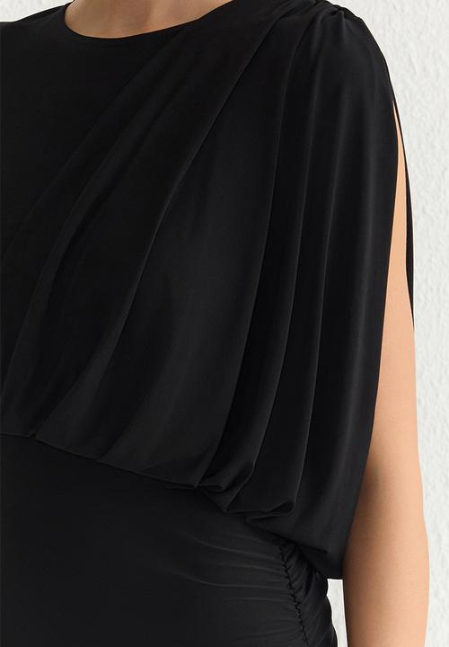 Trendyol - Black Fitted Knitted Chic Short Evening Dress