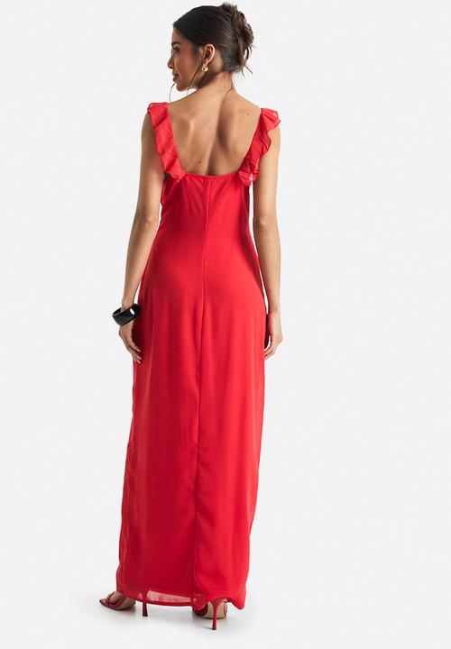 boohoo - Chiffon strappy midaxi dress - red