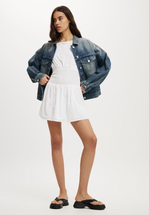 Cotton On - Lola tie shoulder mini dress - white