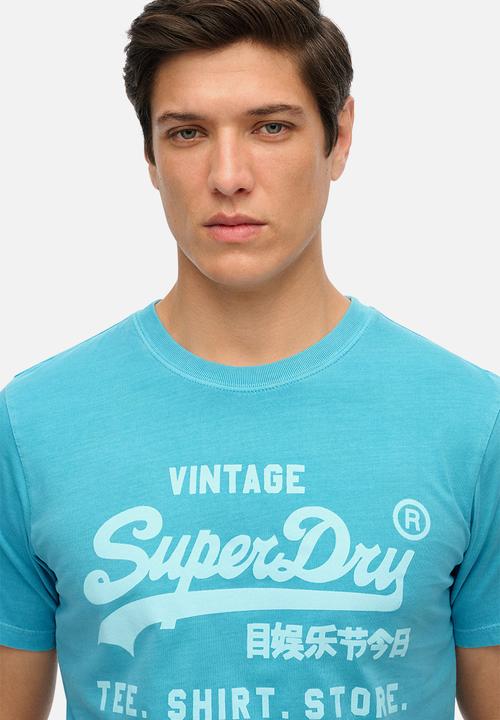 Superdry. - Vl Neon Relaxed Tee - Neon Sky Blue