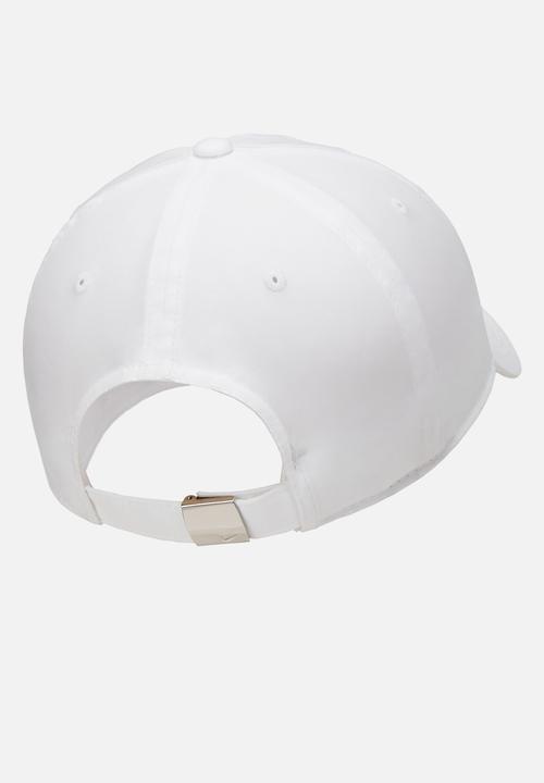 Nike - Nike Dri-FIT Club Unstructured Metal Swoosh Cap - White/Metallic Silver