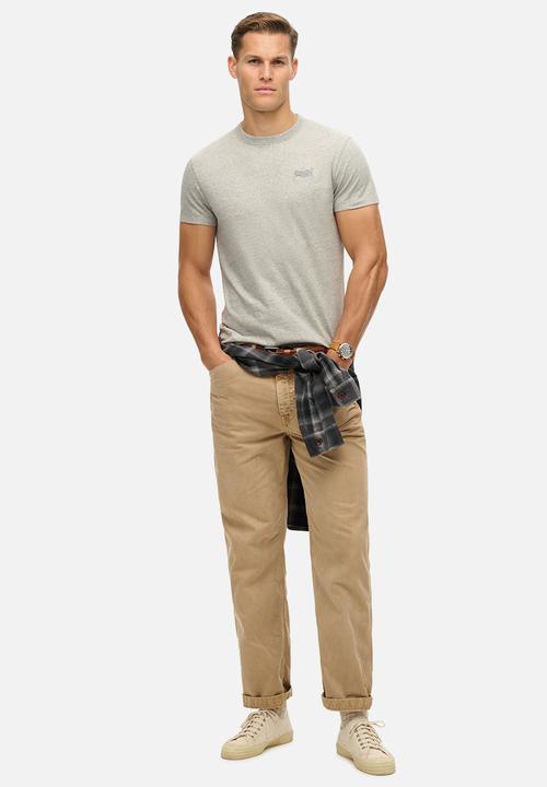 Superdry. - Essential logo emb tee - Grey Fleck Marl
