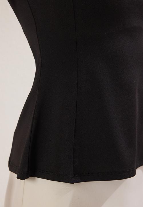 Trendyol - Peplum Body-Smoothing Knitted Top - Black