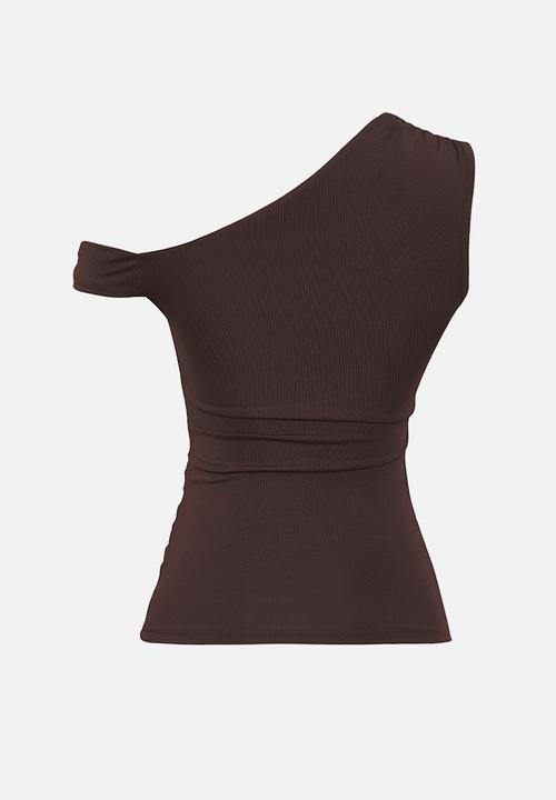 Trendyol - Asymmetric with Drape Detail - Brown