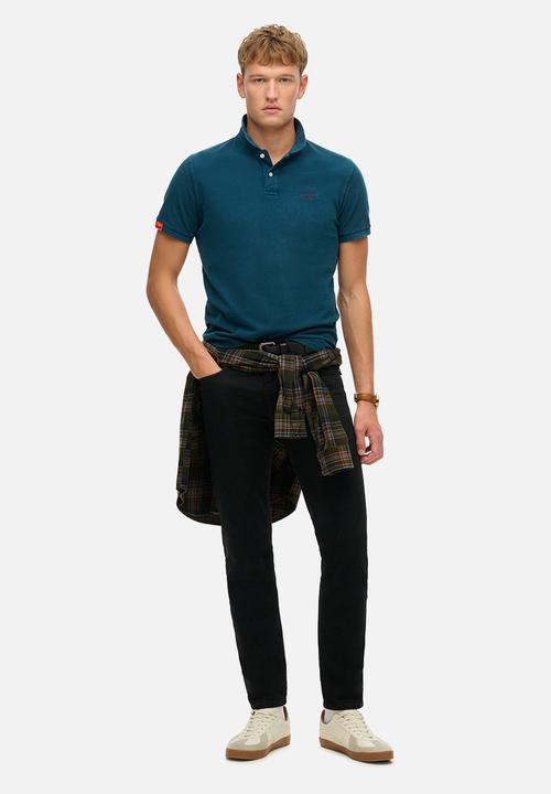 Superdry. - Vint Destroy Polo - Destroy Blue Bottle