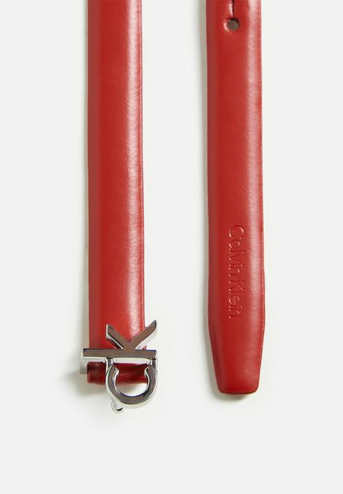 Calvin Klein - Ck buckle skinny belt 1.5 - fire whirl