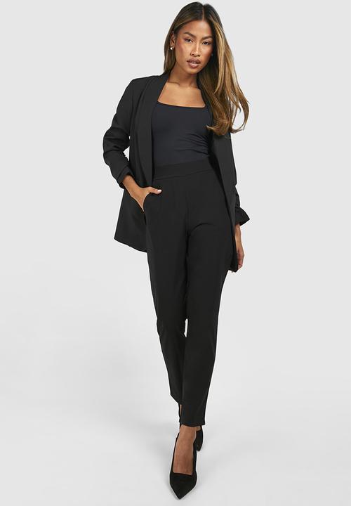 boohoo - Super stretch tapered tailored trouser - black