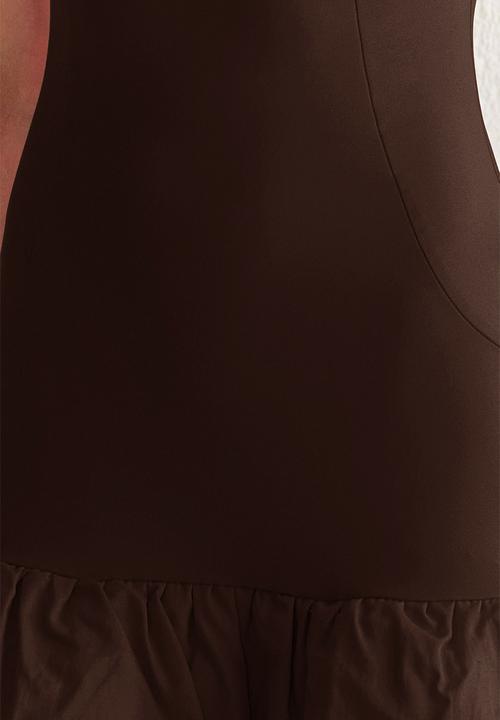 Trendyol - Balloon Hem Dress - Brown