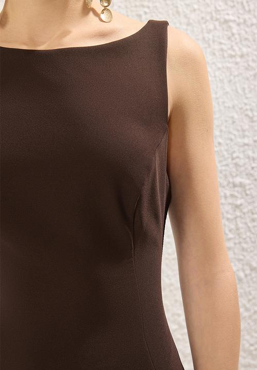 Trendyol - Balloon Hem Dress - Brown
