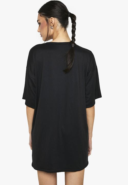 boohoo - T-shirt mini dress - black