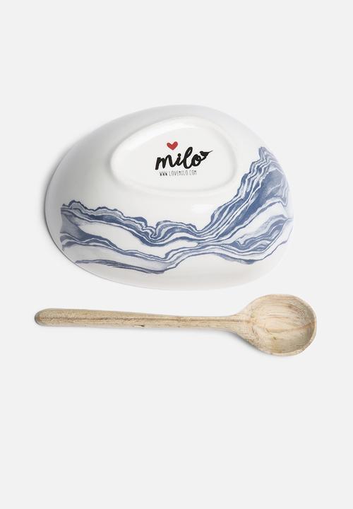 Love Milo - Indigo bowl & wooden spoon