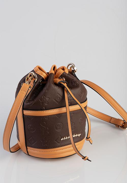 SISSY BOY - Mini embossed bucket bag - brown