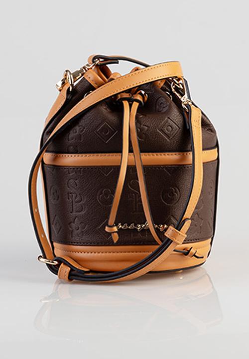 SISSY BOY - Mini embossed bucket bag - brown