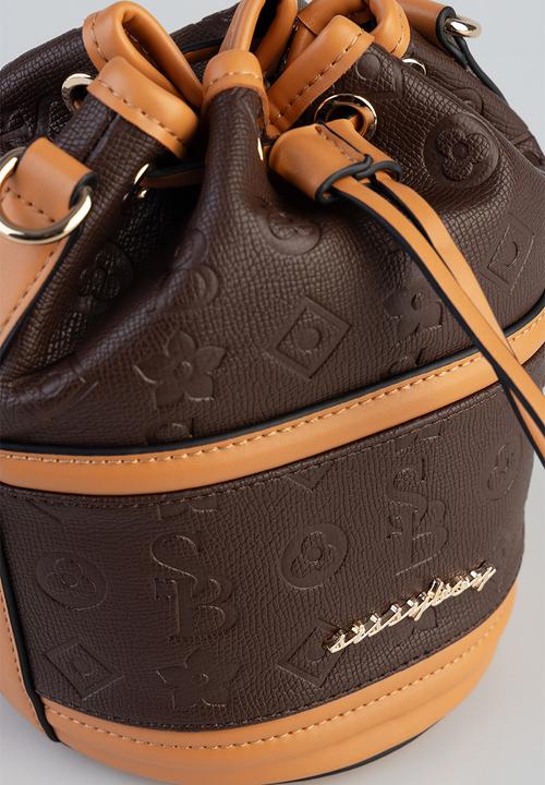 SISSY BOY - Mini embossed bucket bag - brown