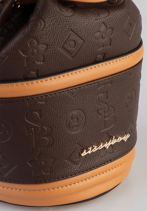 SISSY BOY - Mini embossed bucket bag - brown