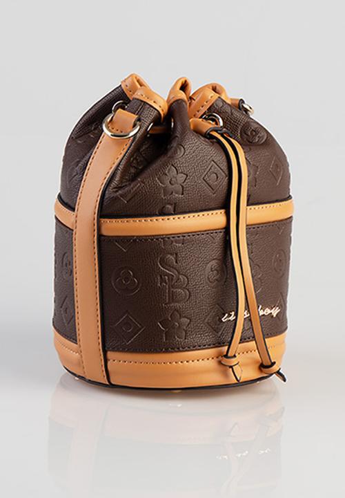 SISSY BOY - Mini embossed bucket bag - brown
