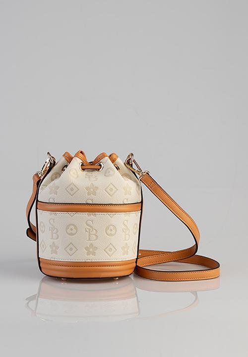 SISSY BOY - Mini embossed bucket bag - cream