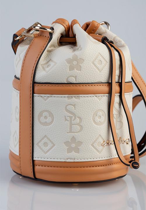 SISSY BOY - Mini embossed bucket bag - cream
