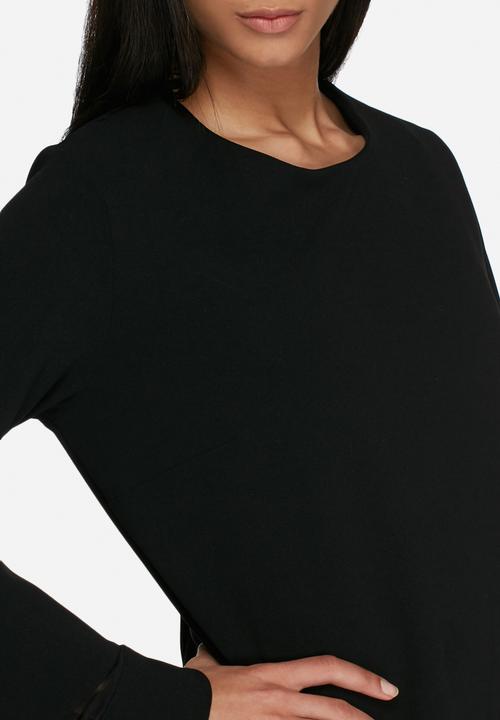 dailyfriday - Fluted sleeve sheer inset top