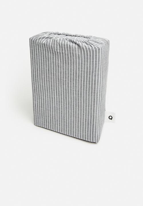 Sixth Floor - Cotton Yarn Dye Stripe  Duvet Set Grey & White