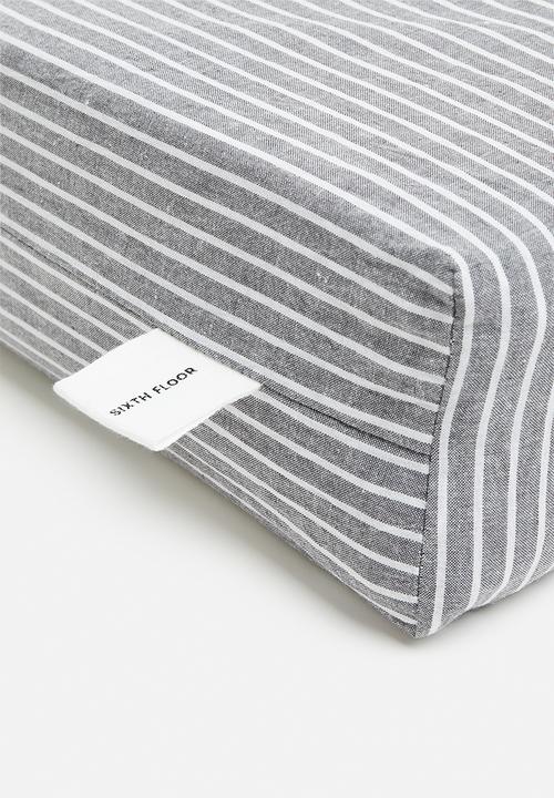 Sixth Floor - Cotton Yarn Dye Stripe  Duvet Set Grey & White