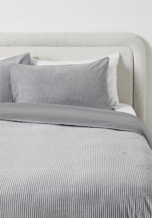 Sixth Floor - Cotton Yarn Dye Stripe  Duvet Set Grey & White