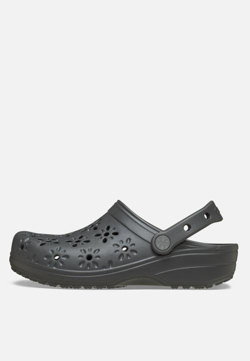 Crocs - Classic sic floral cut out clog - black sand