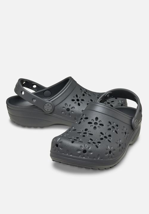 Crocs - Classic sic floral cut out clog - black sand