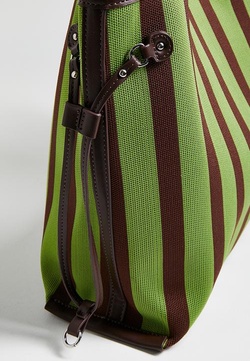 Tessa Design - Esihle striped large tote bag - green