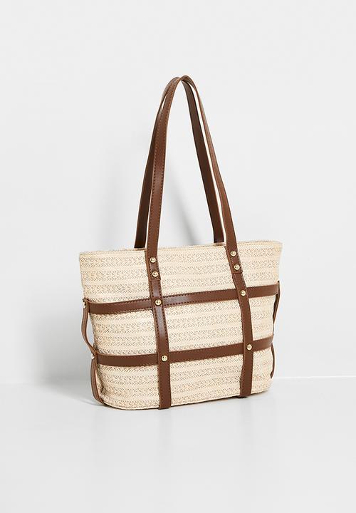 Tessa Design - Katherine weave straw shoulder bag - natural