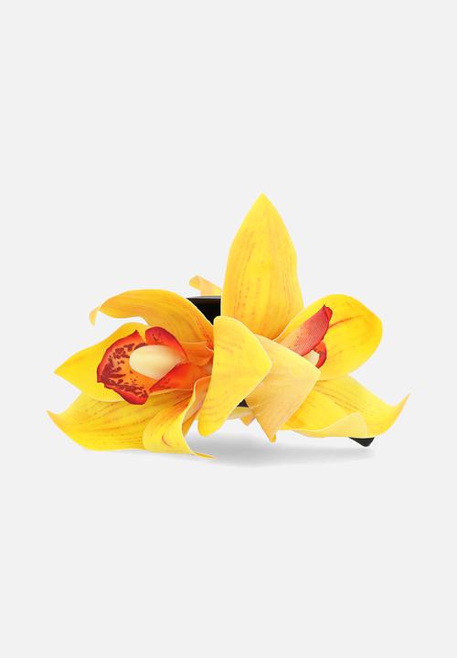 Tessa Design - Magnolia blooming orchid hair accessory - yellow