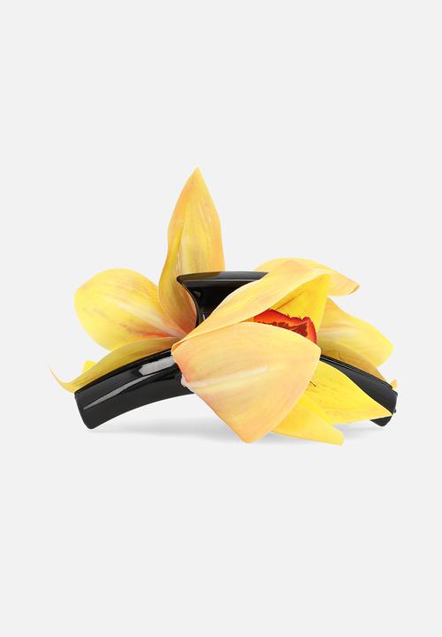 Tessa Design - Magnolia blooming orchid hair accessory - yellow