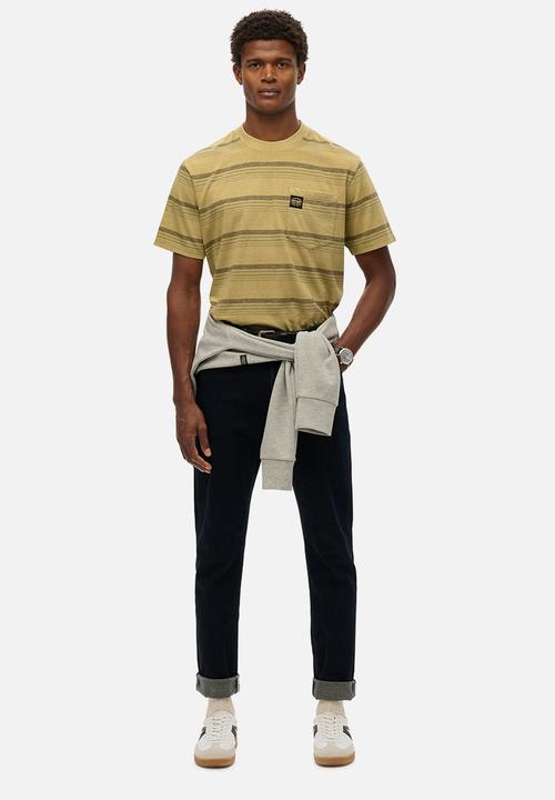 Superdry. - Contrast Stripe Pocket T-shirt - Washed Cappuccino Stripe