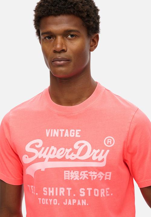 Superdry. - Vl Neon Relaxed Tee - Hyper Fire Coral